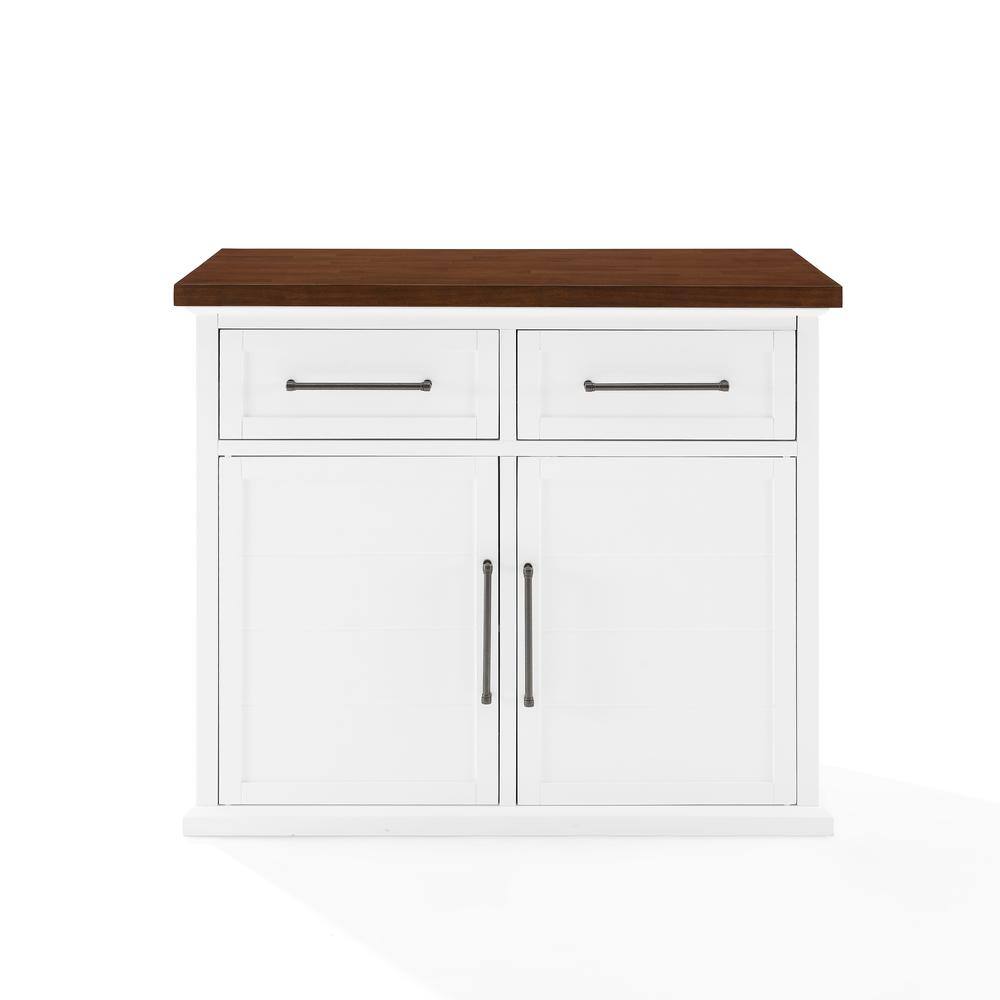 Alt View 9. Crosley Furniture - Bartlett Wood Top Kitchen Island - White.
