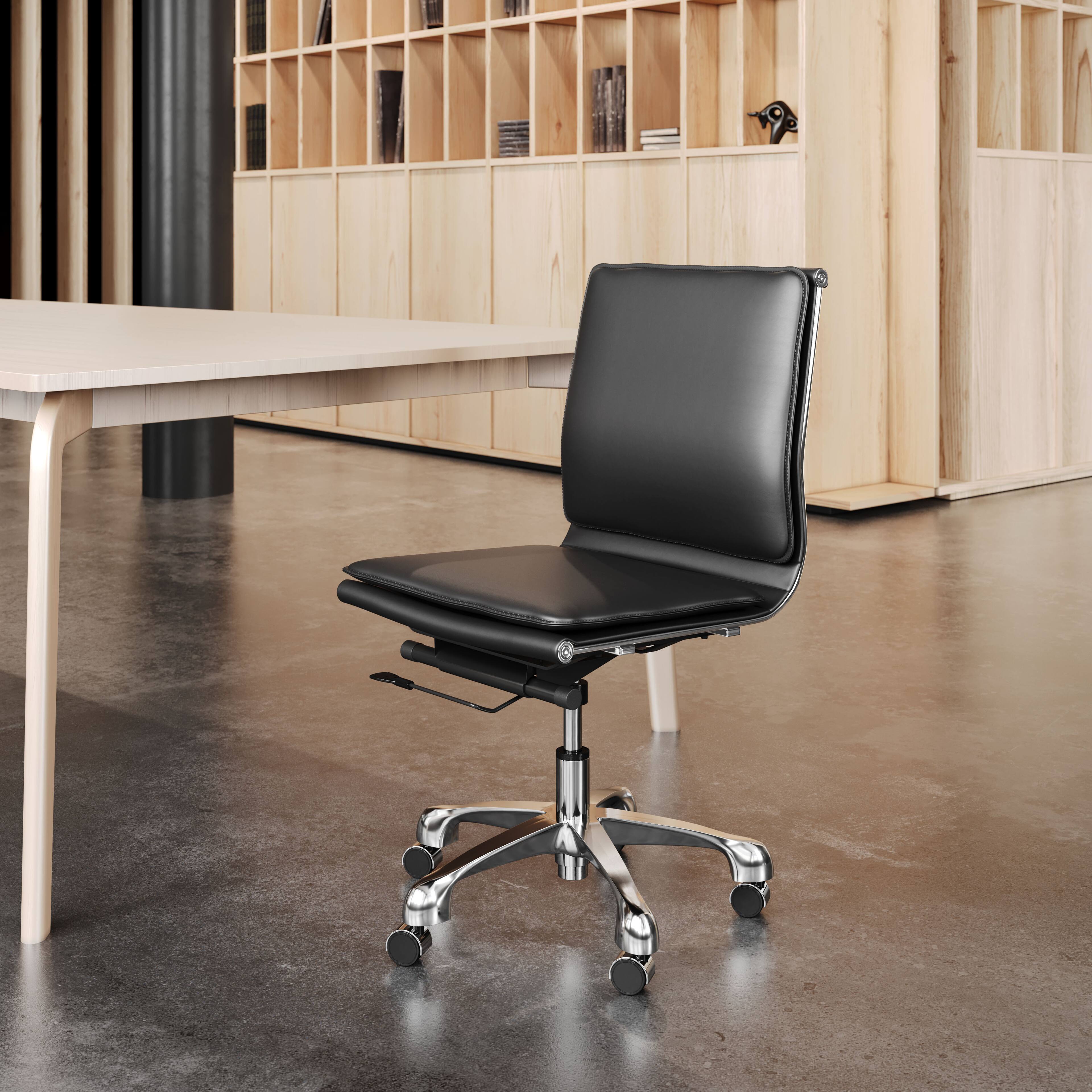 Angle. Hivvago - Lider Plus Armless Office Chair Black - BLack.