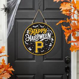 Evergreen Enterprises - Pittsburgh Pirates 18" Happy Halloween Wooden Round Door Sign - Multicolor