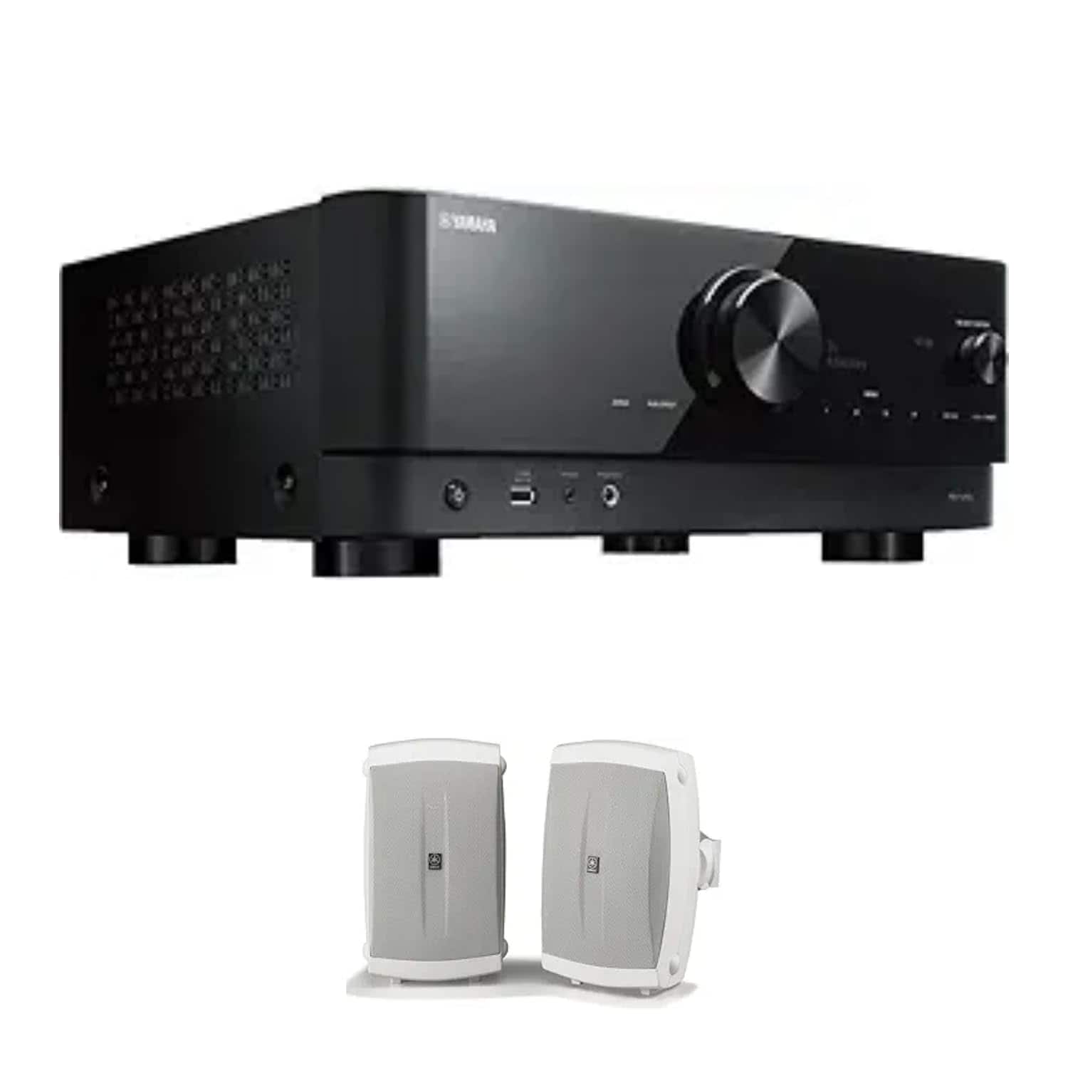 Yamaha - RX-V4A 5.2-Channel AV Receiver with NS-AW150W Speakers - Black