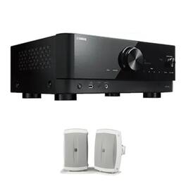 Yamaha - RX-V4A 5.2-Channel AV Receiver with NS-AW150W Speakers - Black