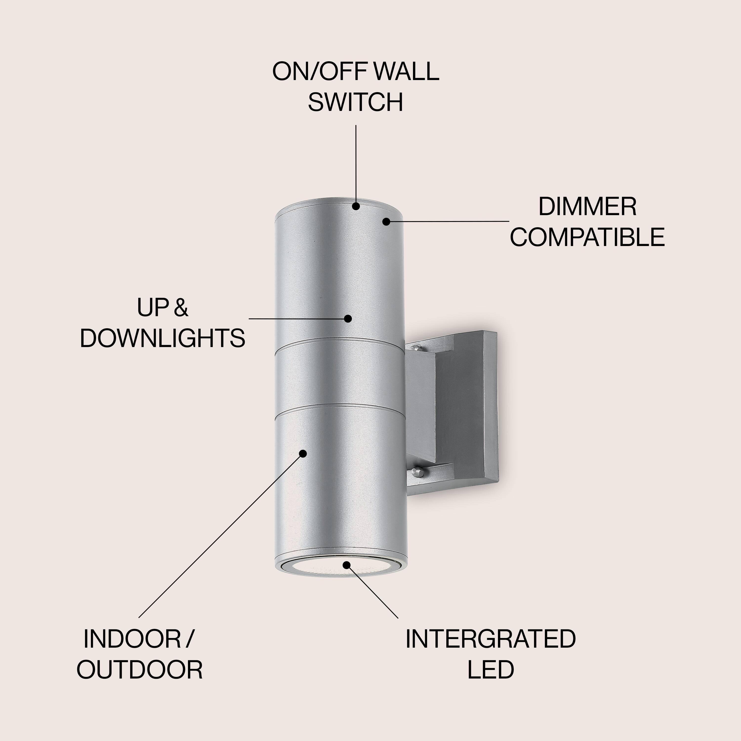 ON/OFF WALL SWITCH DIMMER COMPATIBLE UP & DOWNLIGHTS INDOOR/ OUTDOOR INTERGRATED LED
