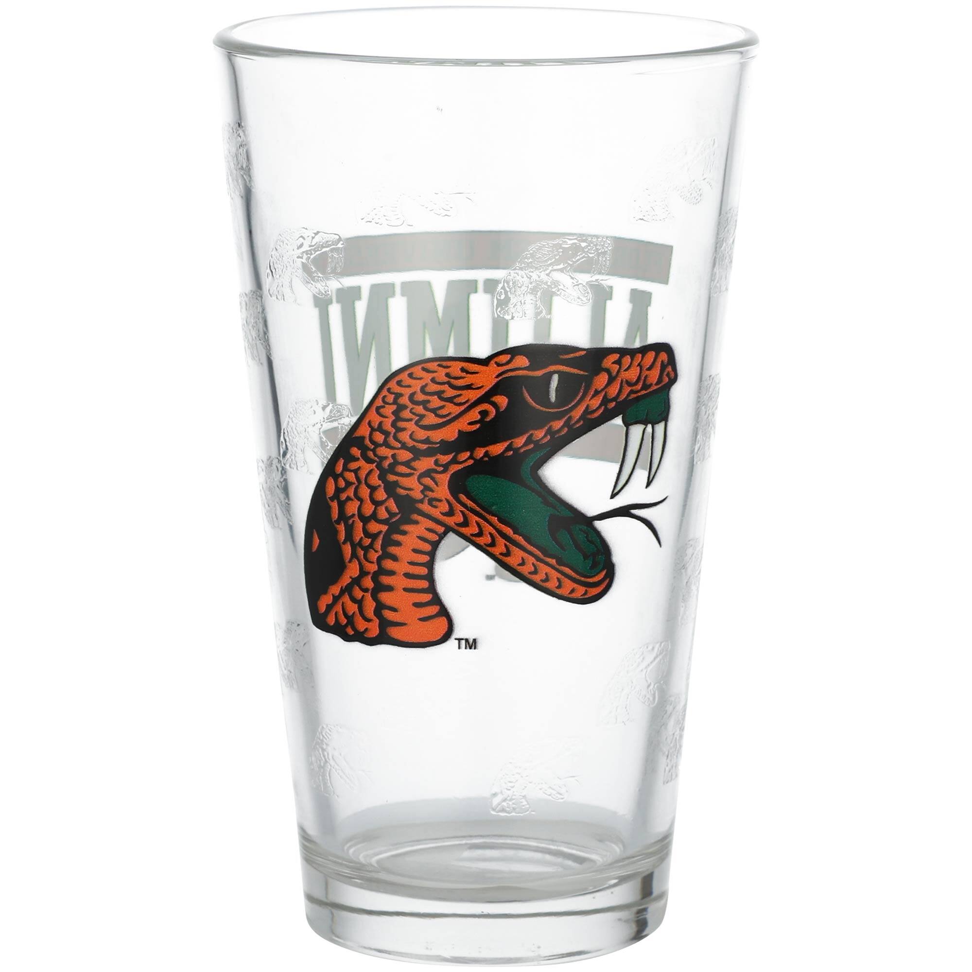 Alt View 1. Indigo Falls - Florida A&M Rattlers 16oz. Alumni Pint Glass - Multicolor.
