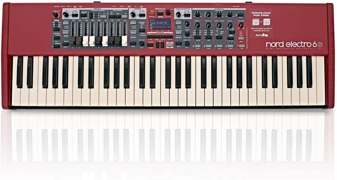 NordVPN - Nord Electro 6D 61-Key Stage Piano, Semi-Weighted Waterfall Keyboard, Red