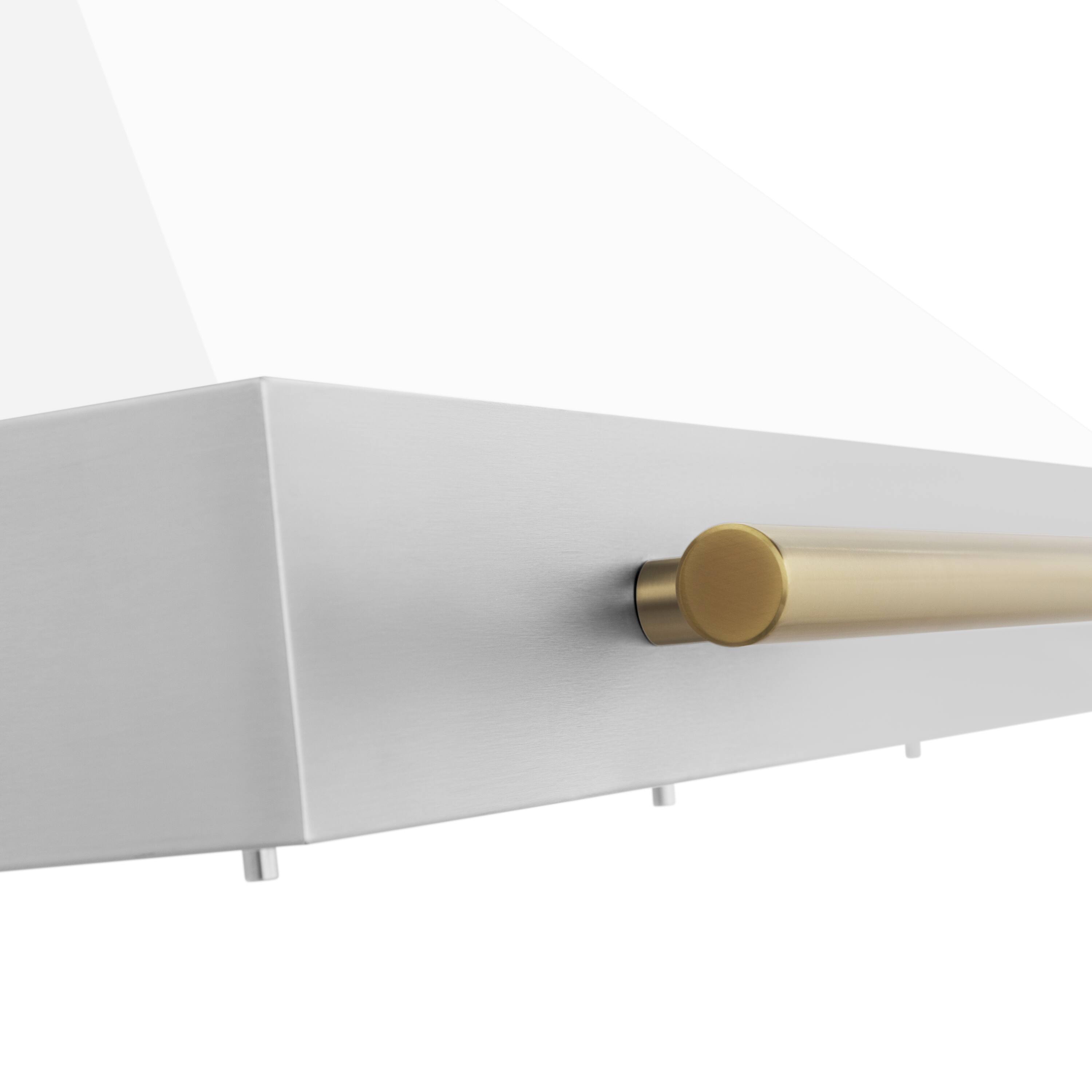 Alt View 1. ZLINE - ZLINE 48 in. Autograph Edition Convertible Stainless Steel Range Hood with White Matte Shell and Polished Gold Accents - White Matte.