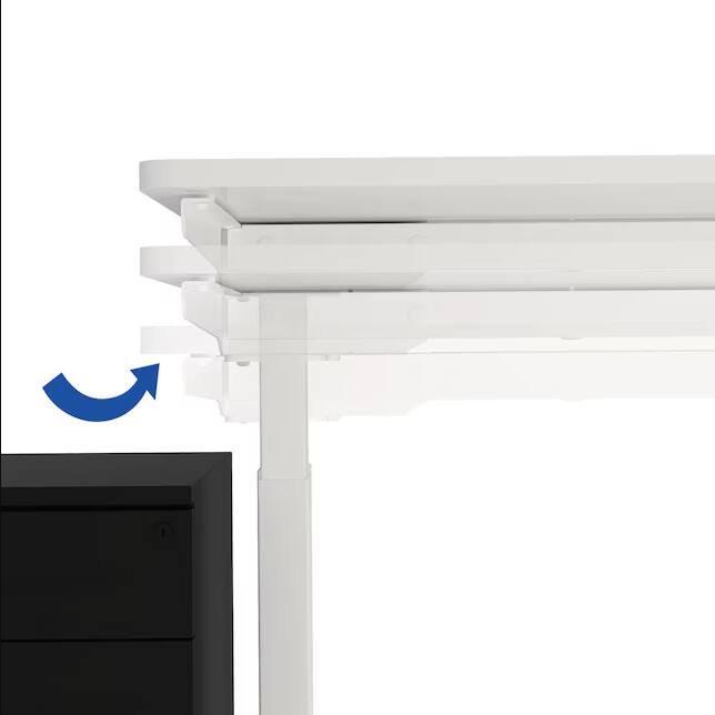 Alt View 2. FlexiSpot - FlexiSpot 48"W Electric Height Adjustable Standing Desk, with Programmable Controls & Anti-Collision, White - White.