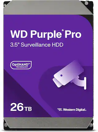 WD Purple Pro
3.5" Surveillance HDD
OptiNAND Technology
26 TB
Western Digital