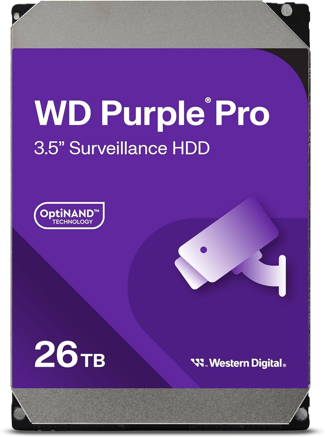 WD Purple Pro  
3.5" Surveillance HDD  
OptiNAND Technology  
26 TB  
Western Digital