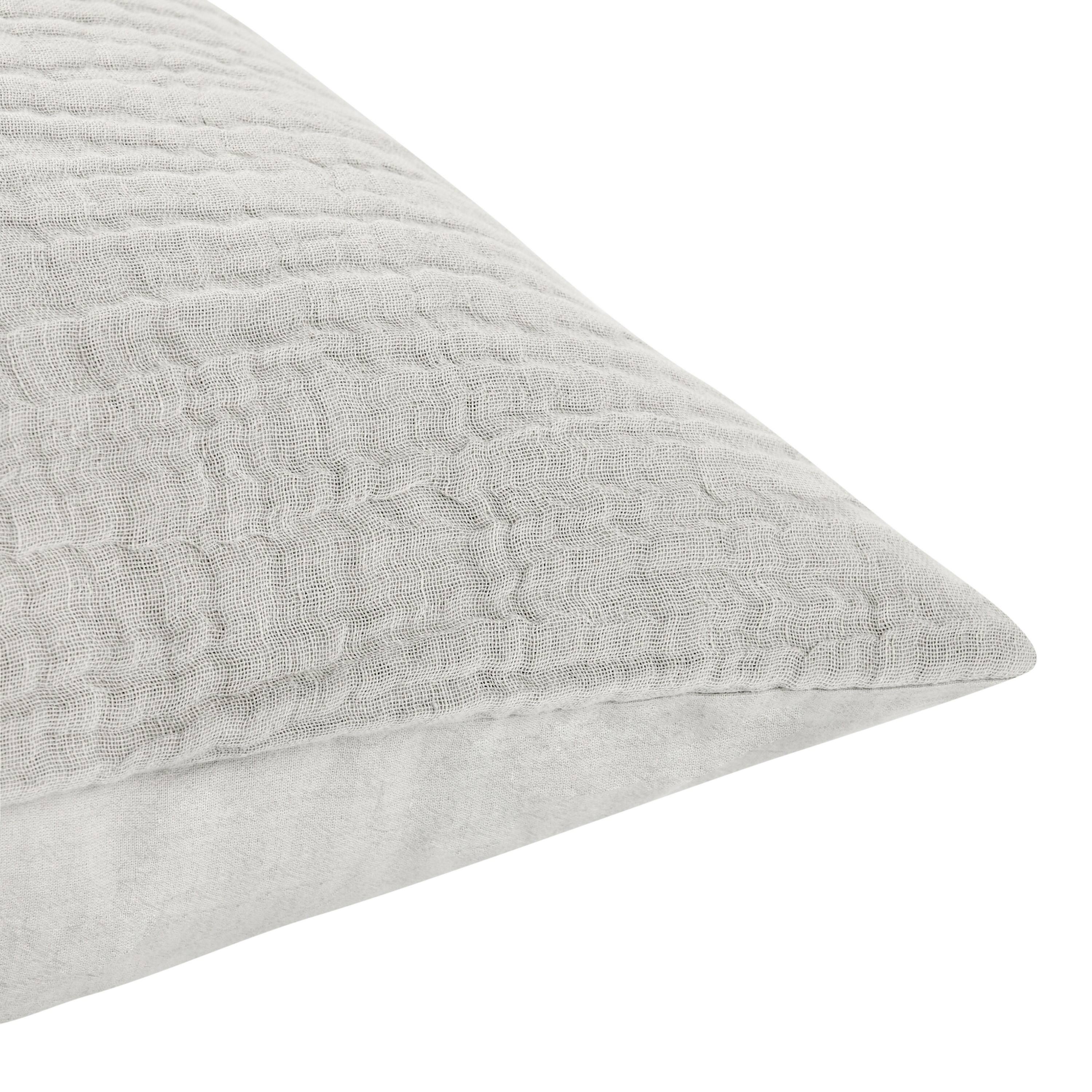 Back. Manhattan Lane - Irma 26 Inch Euro Pillow Sham, Pre Shrunk,  Cotton Premium Linen - Gray.
