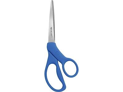 Front. Westcott - Westcott All Purpose Preferred 8" Stainless Steel Standard Scissors, Pointed Tip, Blue (43218) - Blue.