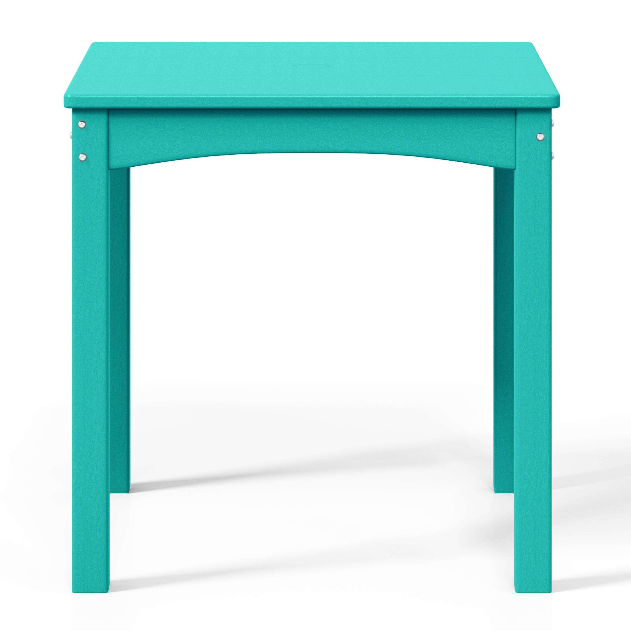 Front. WestinTrends - WestinTrends Treehouse Kids 24" Wide HDPE Plastic Childrens Square Dinner Table - Turquoise.