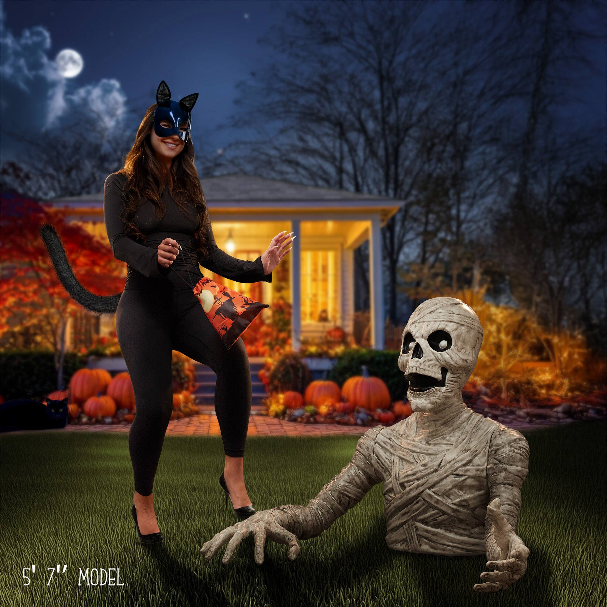 Alt View 1. BOO BOX - 36" Halloween Groundbreaker - Creepy Exterior Halloween Yard Décor - White.