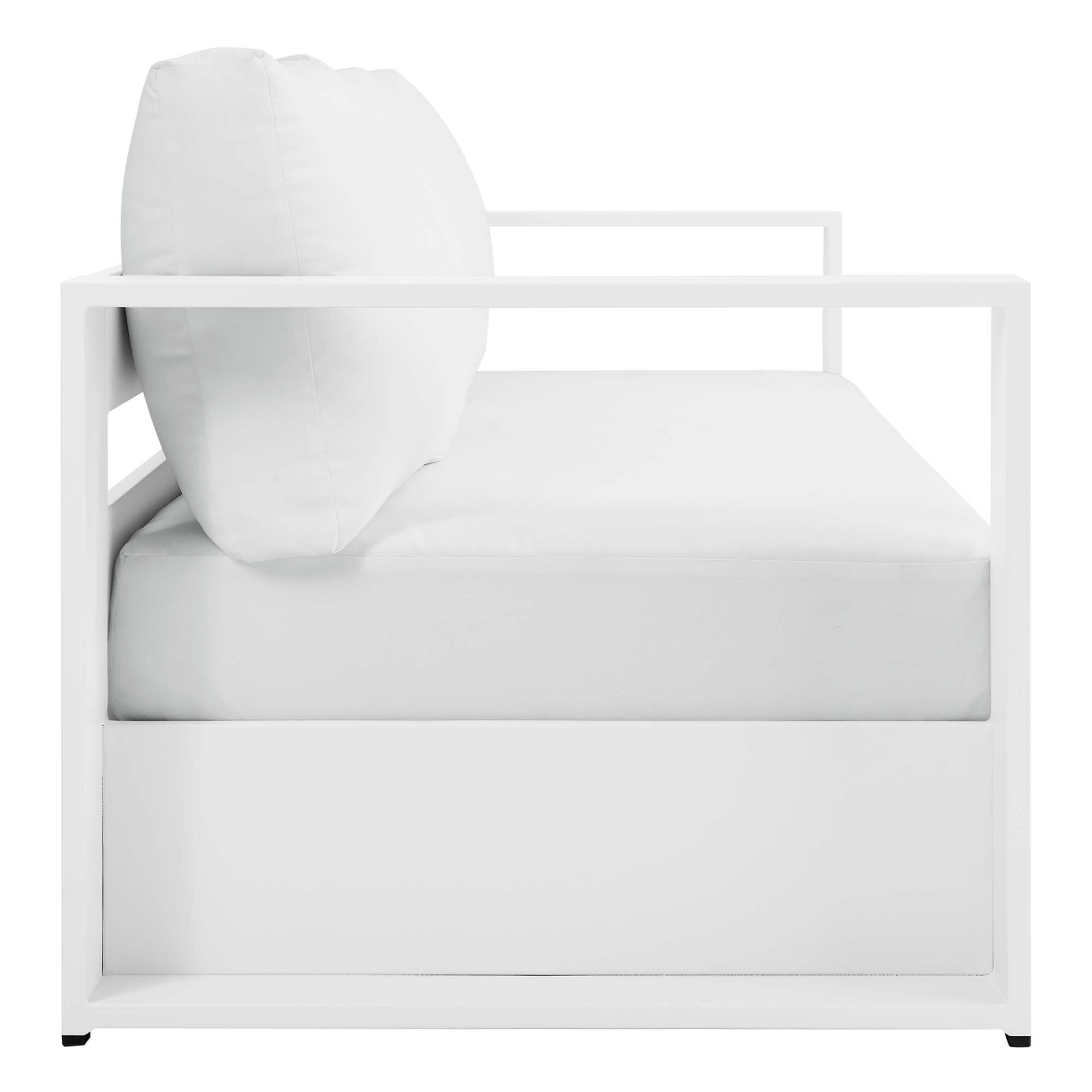 Alt View 1. Modway - Tahoe Outdoor Patio Powder-Coated Aluminum Sofa by Modway - White White.