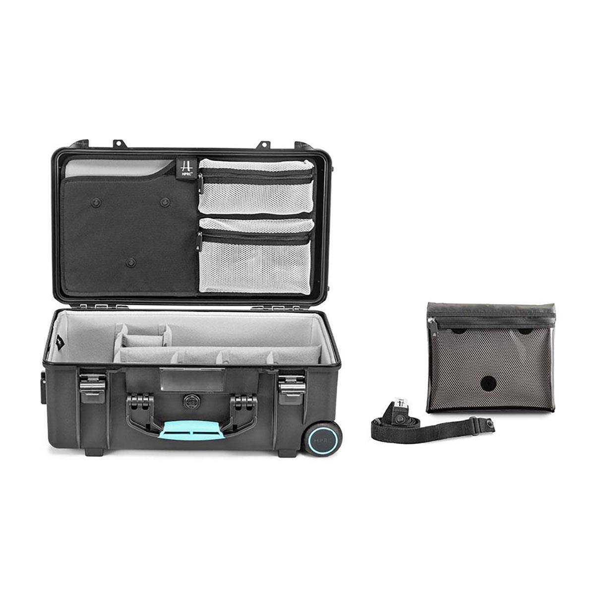 Alt View 2. HPRC - HPRC 2550 Wheeled Waterproof Hard Case with Second Skin and Lid Organizer, Black/Blue Bassano.