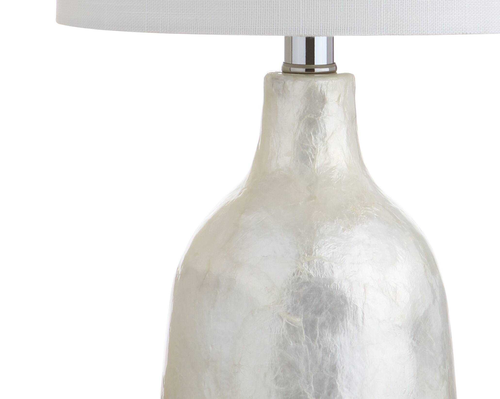 Alt View 6. Jonathan Y - Lucille 21" Seashell LED Table Lamp, Pearl - Pearl White.