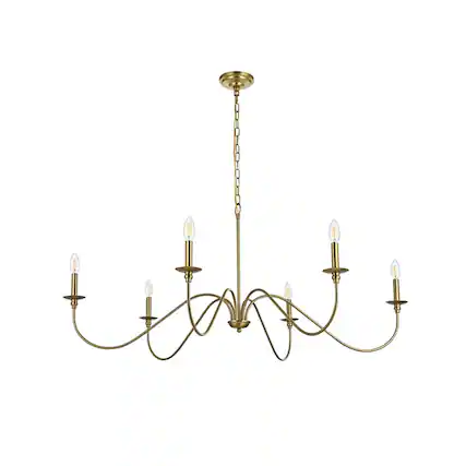 Front. Living District - Rohan 48 inch chandelier in Satin Gold - Satin Gold.