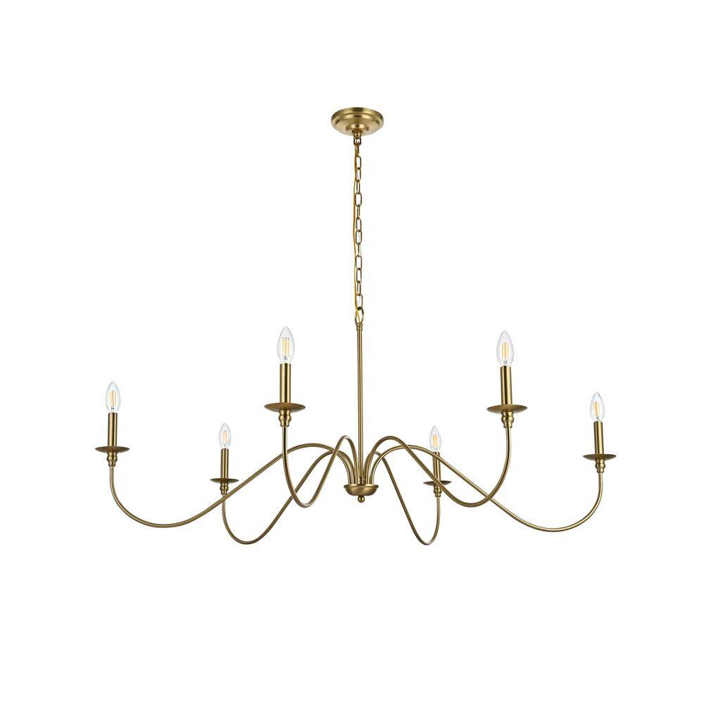 Front. Living District - Rohan 48 inch chandelier in Satin Gold - Satin Gold.