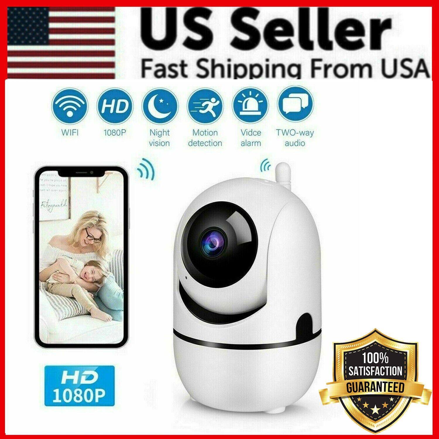 Tiramisubest - 1080P WiFi Wireless Indoor Home Security Camera Night Vision Baby Pet Monitor
