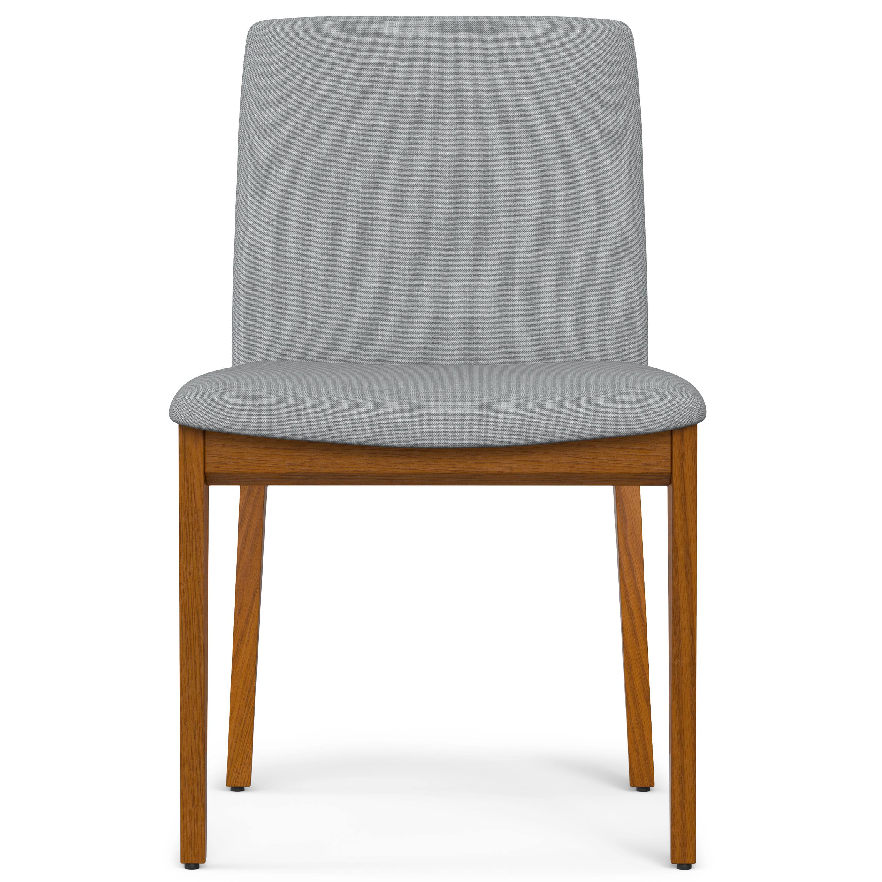 Left. Simpli Home - Selena Dining Chair (Set of 2) in Light Grey Linen Look Fabric - Light Grey.