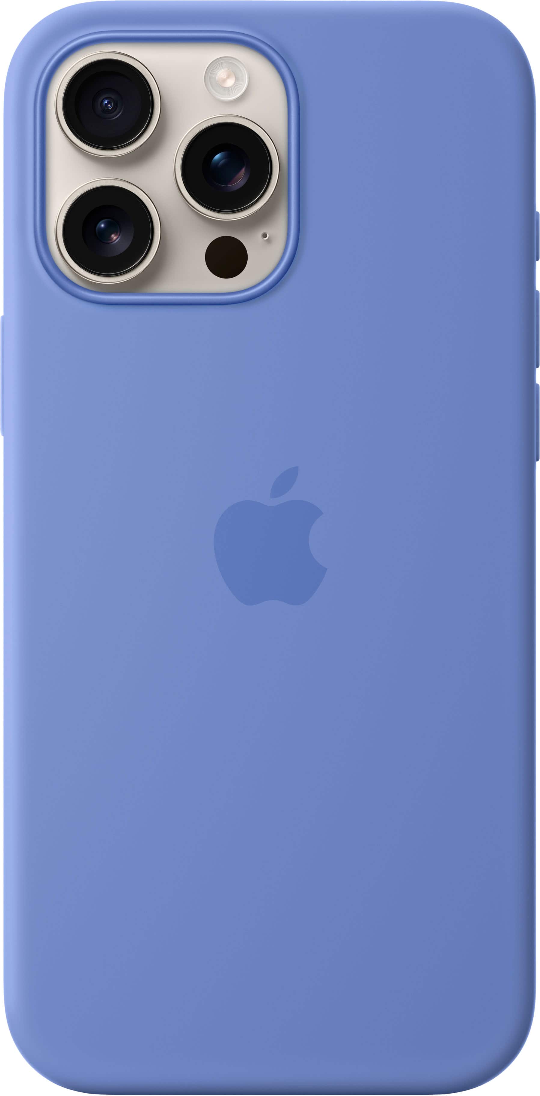Left. Apple - iPhone 16 Pro Max Silicone Case with MagSafe - Periwinkle.