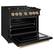 Left. ZLINE - Autograph 36" Classic Black Stainless Gas Range w/ 6 Burners & Bronze Accents (CGRBZ-36-CB) - Black Stainless Steel.
