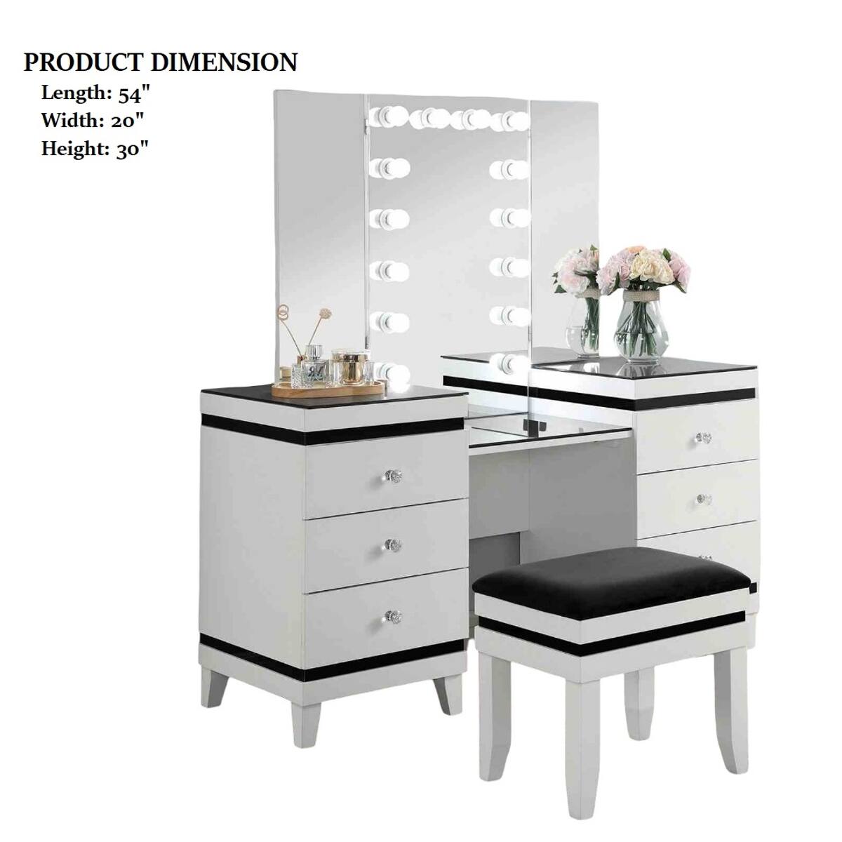 PRODUCT DIMENSION  
Length: 54"  
Width: 20"  
Height: 30"