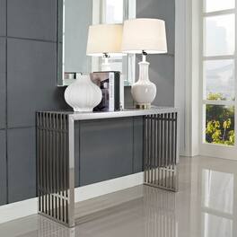 Gridiron Console Table by Modway - Silver
