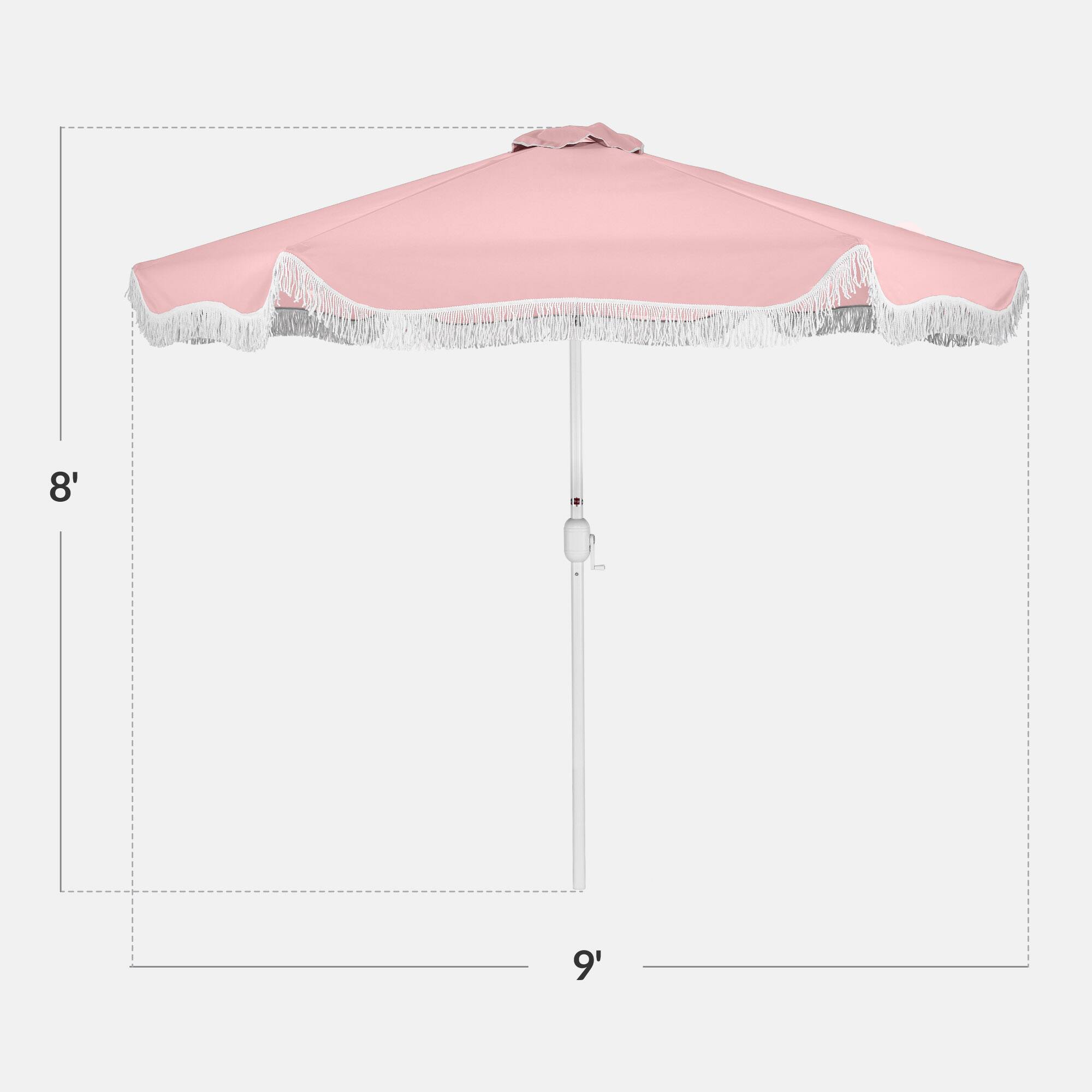 Alt View 1. Best Choice Products - Best Choice Products Best Choice 9ft Fringe Market Umbrella  Boho Patio Sunshade w/ Tilt, UPF50+ - Pink - Pink.