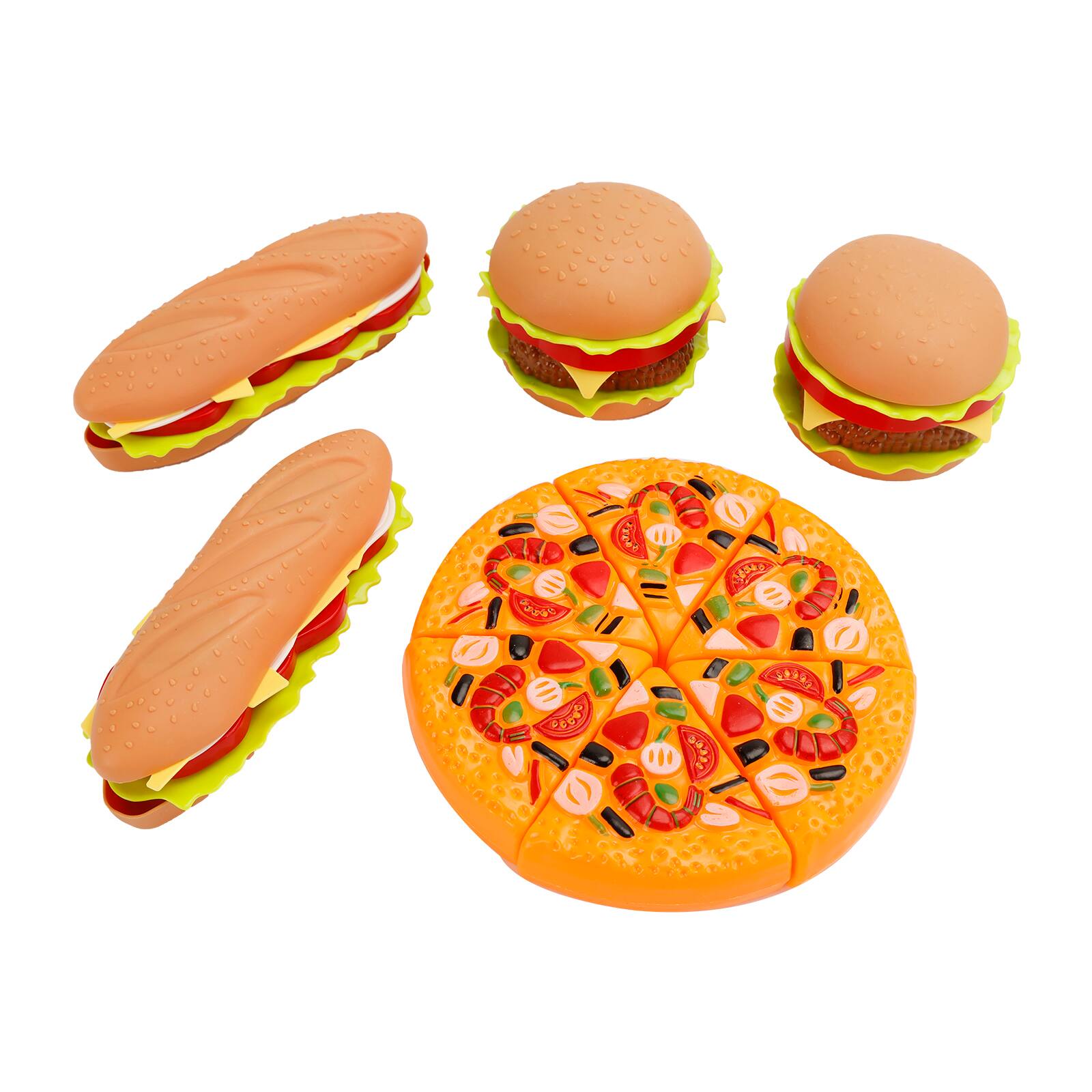 Alt View 4. Topteng - Kitchen Pretend Play Set - Simulated Fast Food Toys with Burger & Pizza for Kids, Role Play for Toddler.
