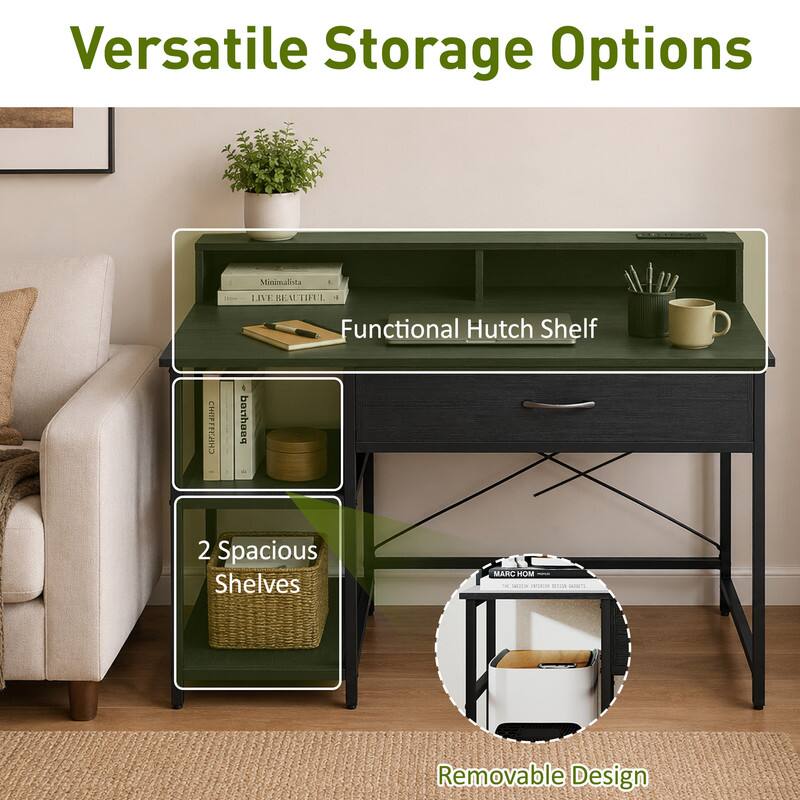 Versatile Storage Options

Functional Hutch Shelf

2 Spacious Shelves

Removable Design