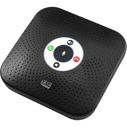 Front. Adesso - Adesso 360° Conference Call Bluetooth/Wired Speaker with Microphone and USB 3.0 Hubs - USB - Microphone - Battery - Unknown.