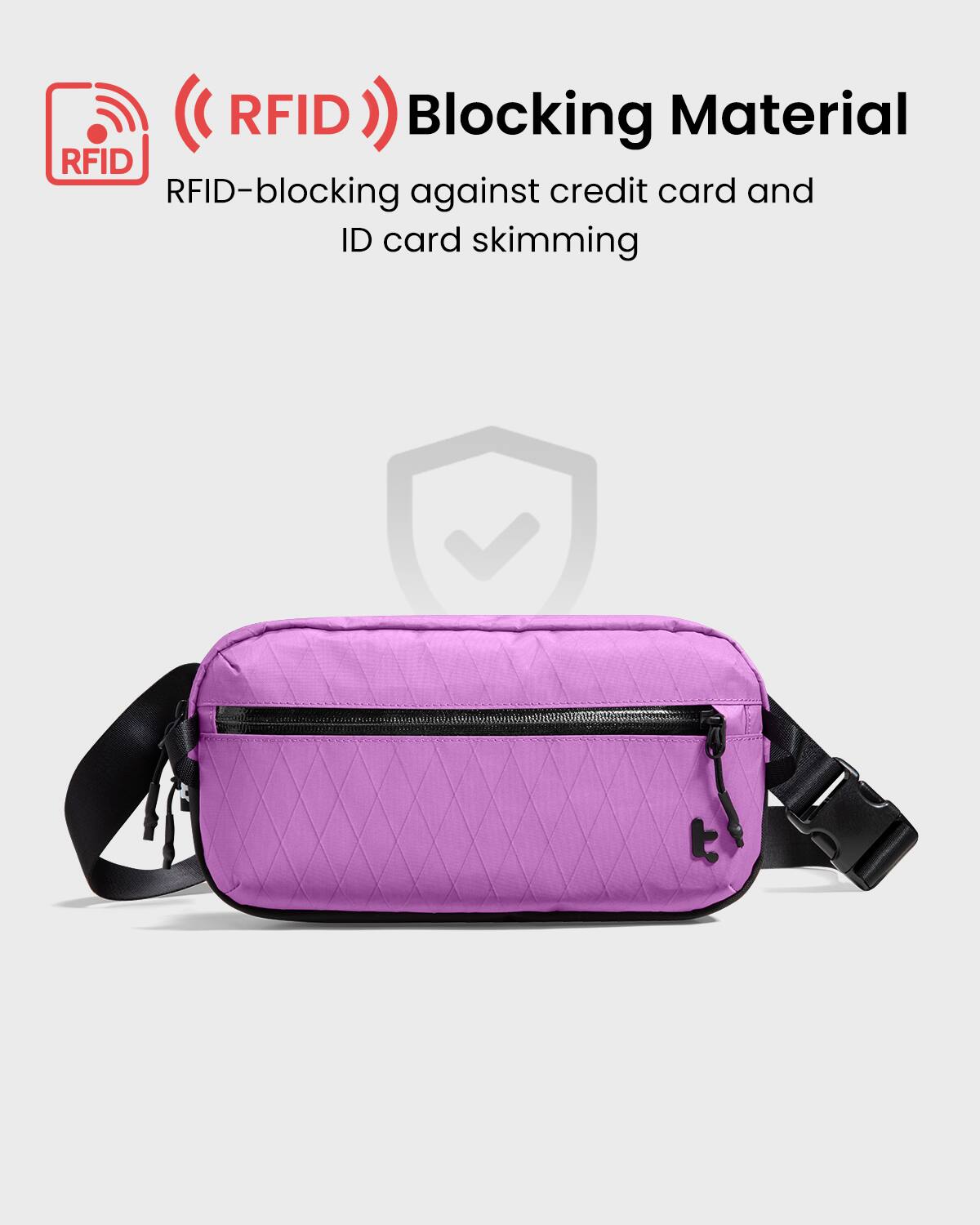 RFID Blocking Material: RFID-Blocking against credit card and ID card skimming.
