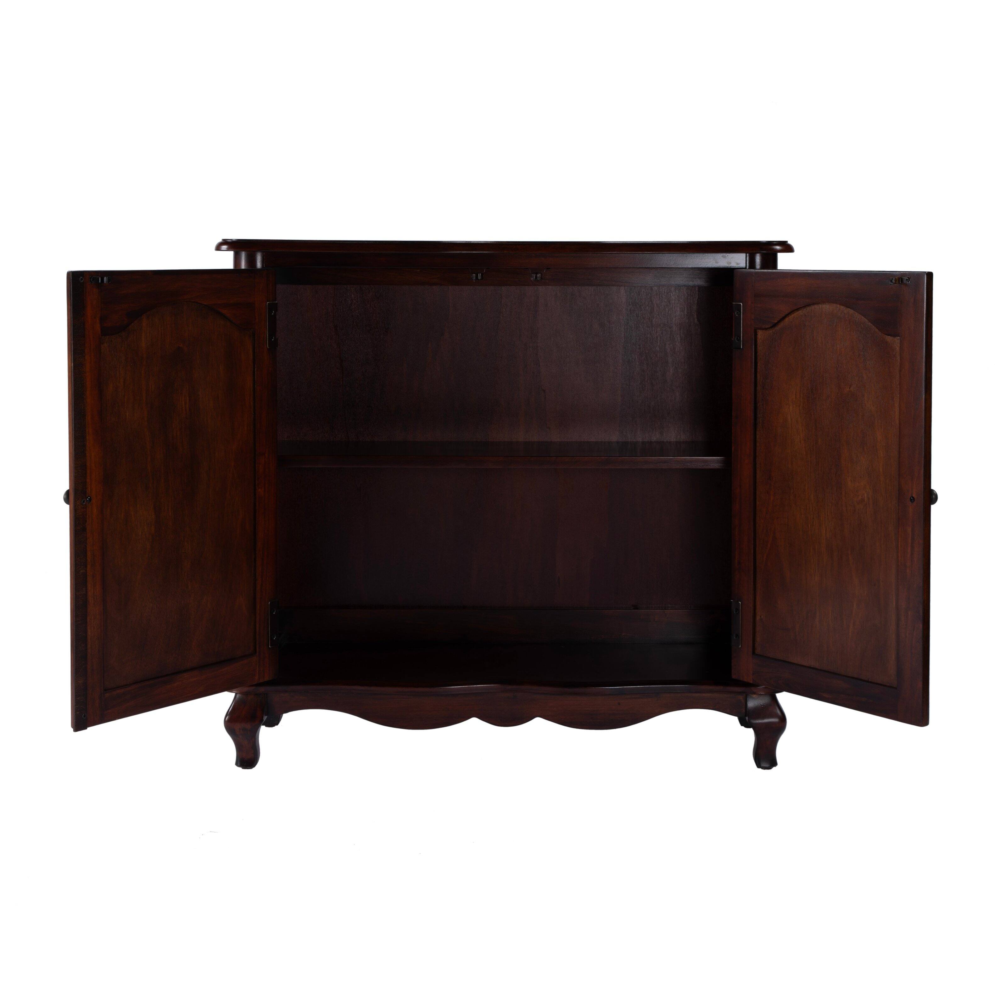 Alt View 2. Butler Specialty - Leyden 36 in. W Rectangular Wood 2 Door European Accent Cabinet with 1 Fixed Interior Shelf - Dark Brown.