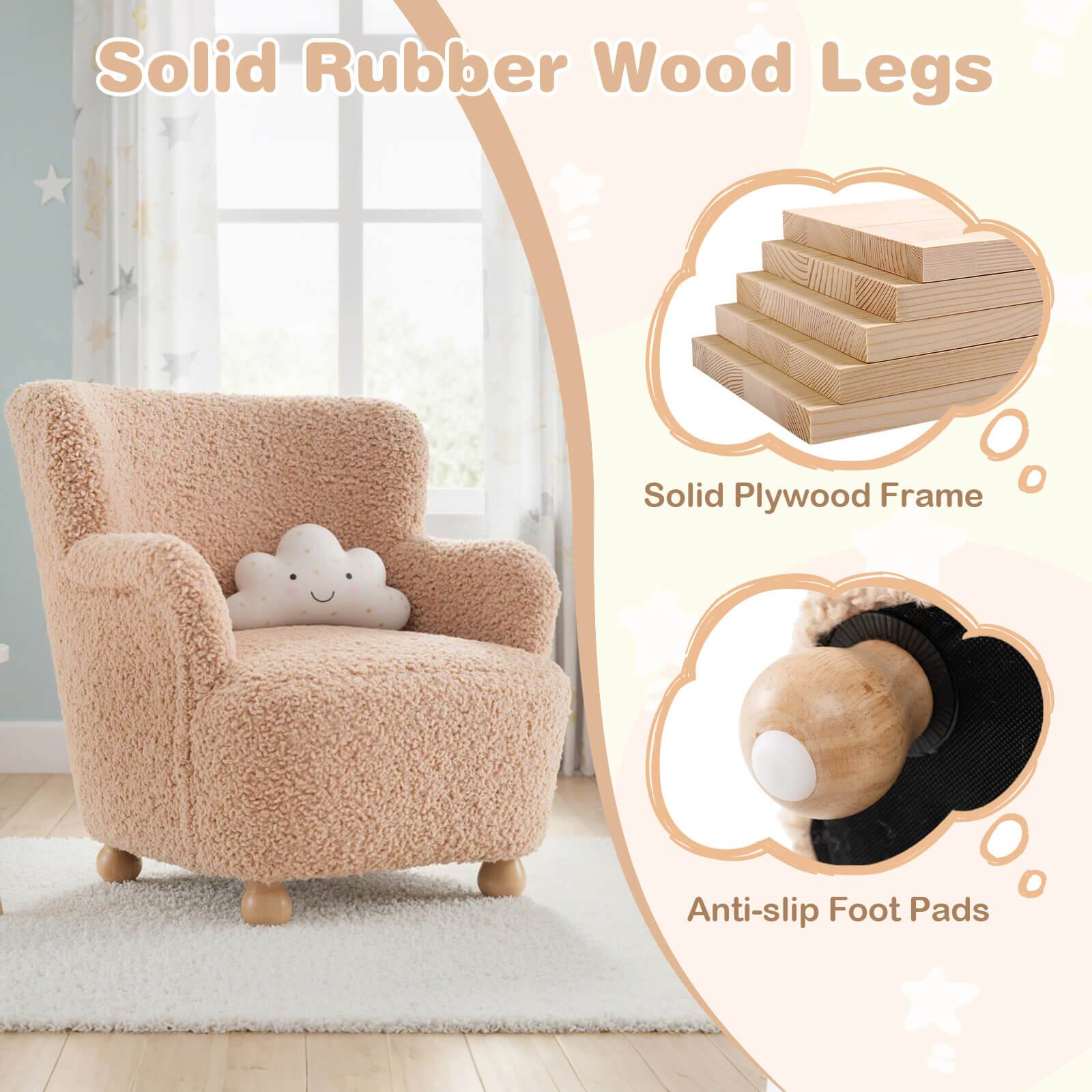 Solid Rubber Wood Legs  
Solid Plywood Frame  
Anti-slip Foot Pads