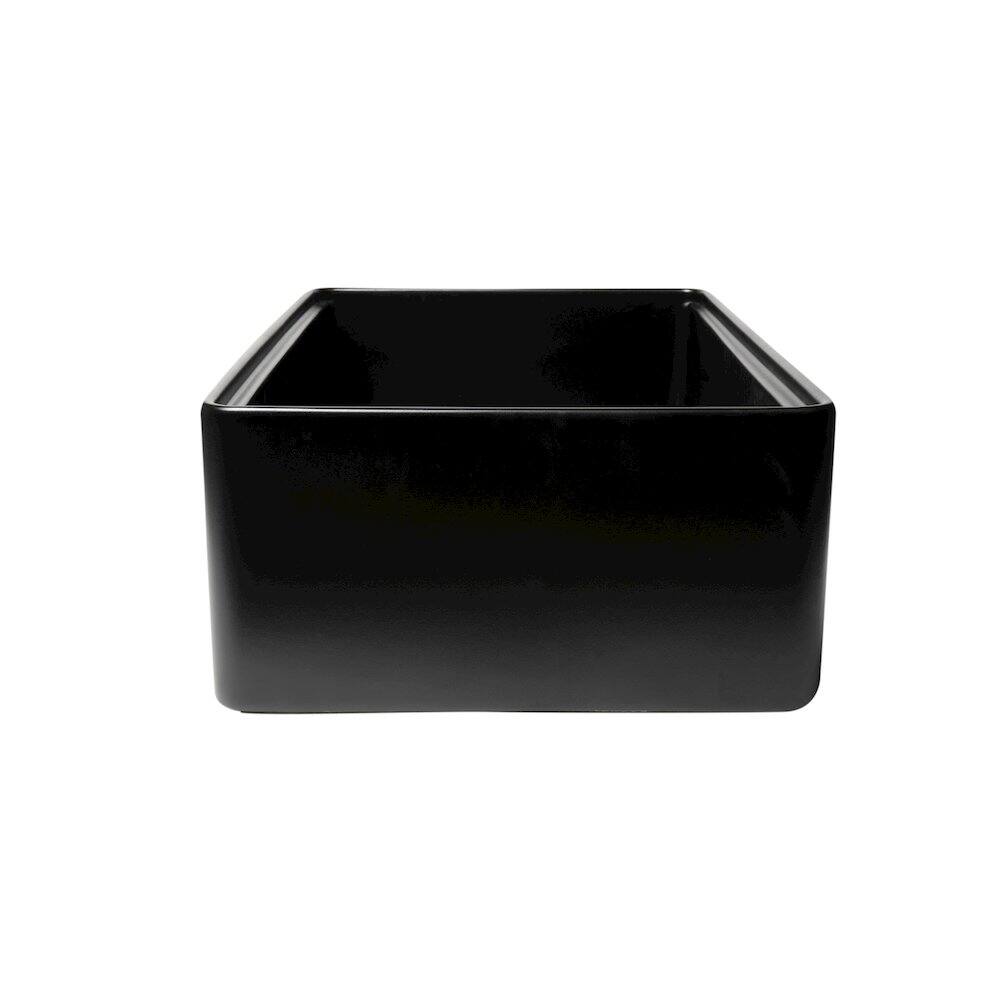 Alt View 4. Alfi - ALFI brand Black Matte Workstation 33 x 20 Single Bowl Step Rim Fireclay Farm Sink - Black.