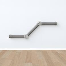 Front. TRIXIE - Wall Set 2 Multi-Level Wall Mounted Cat Perch System with 3 Scratching Posts - White/Gray.