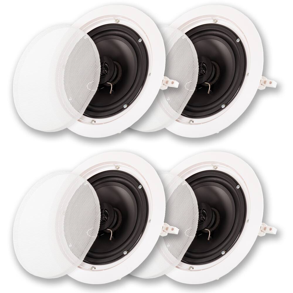 Front. Acoustic Audio by Goldwood - HTI6c in Ceiling 6.5" Speaker 2 Pair Pack 2 Way Home Theater HTI6c-2PR - Paintable White.