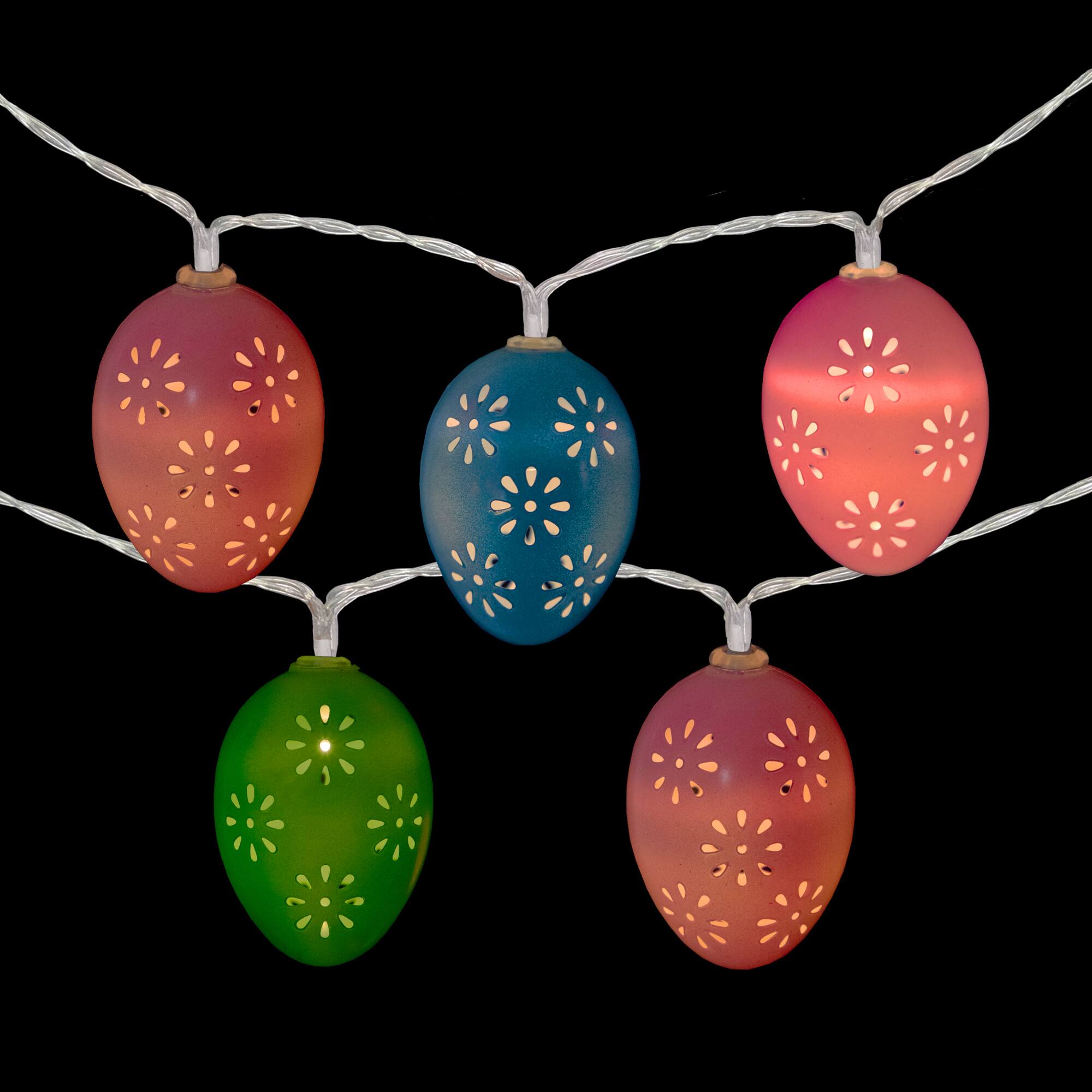 Alt View 1. Northlight - 10-Count Multi-Color Easter Egg LED String Lights 4.5ft Clear Wire - Multi.