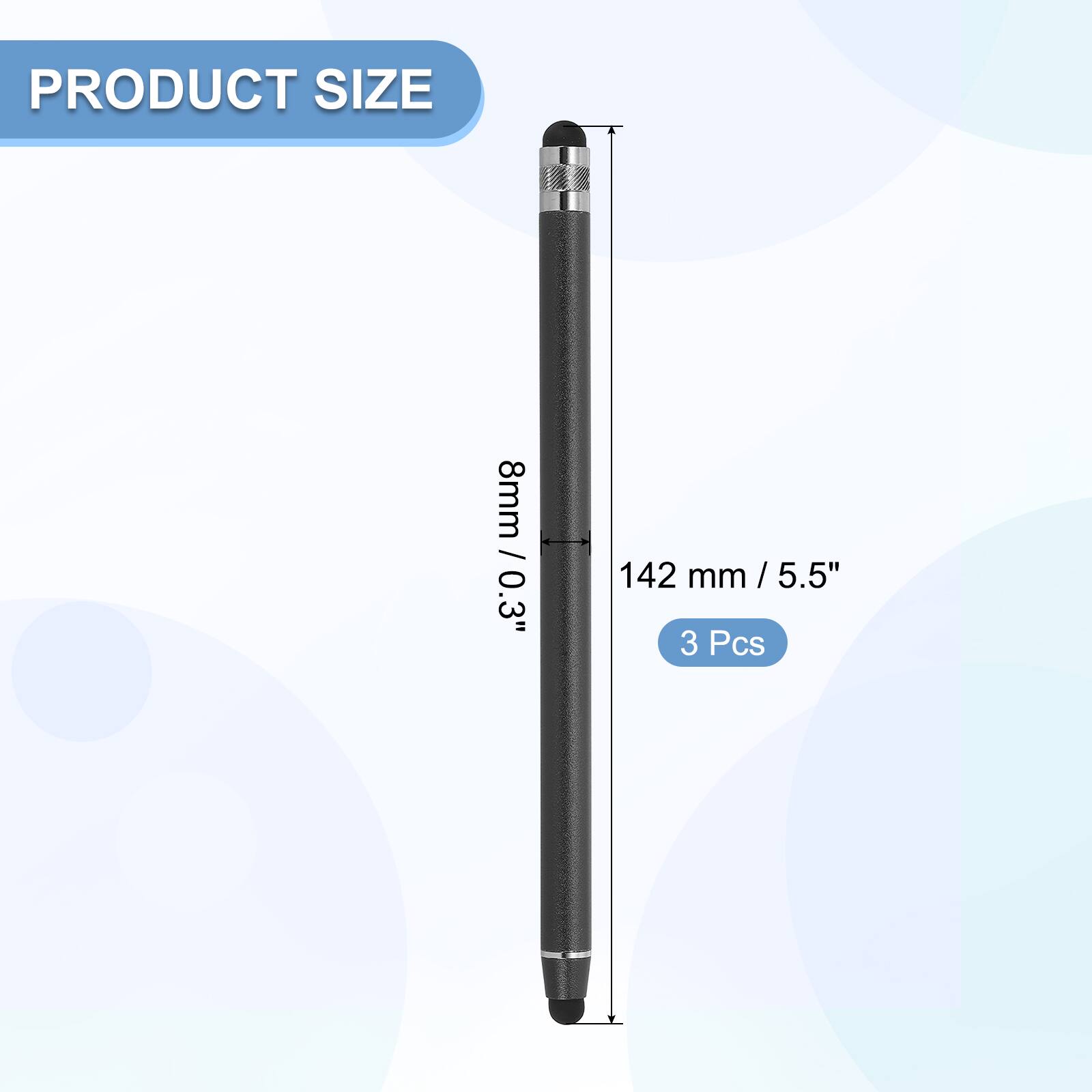 PRODUCT SIZE  
8mm / 0.3"  
142 mm / 5.5"  
3 Pcs