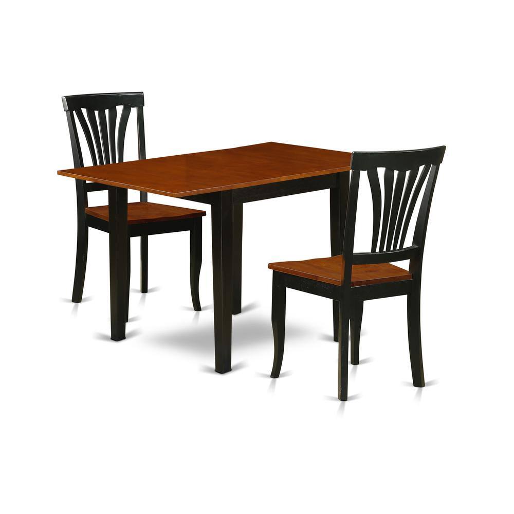 Angle. East West Furniture - Dining Room Set Black & Cherry - Brown.
