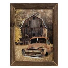 BreeBe - Retired Truck Framed Print - Brown