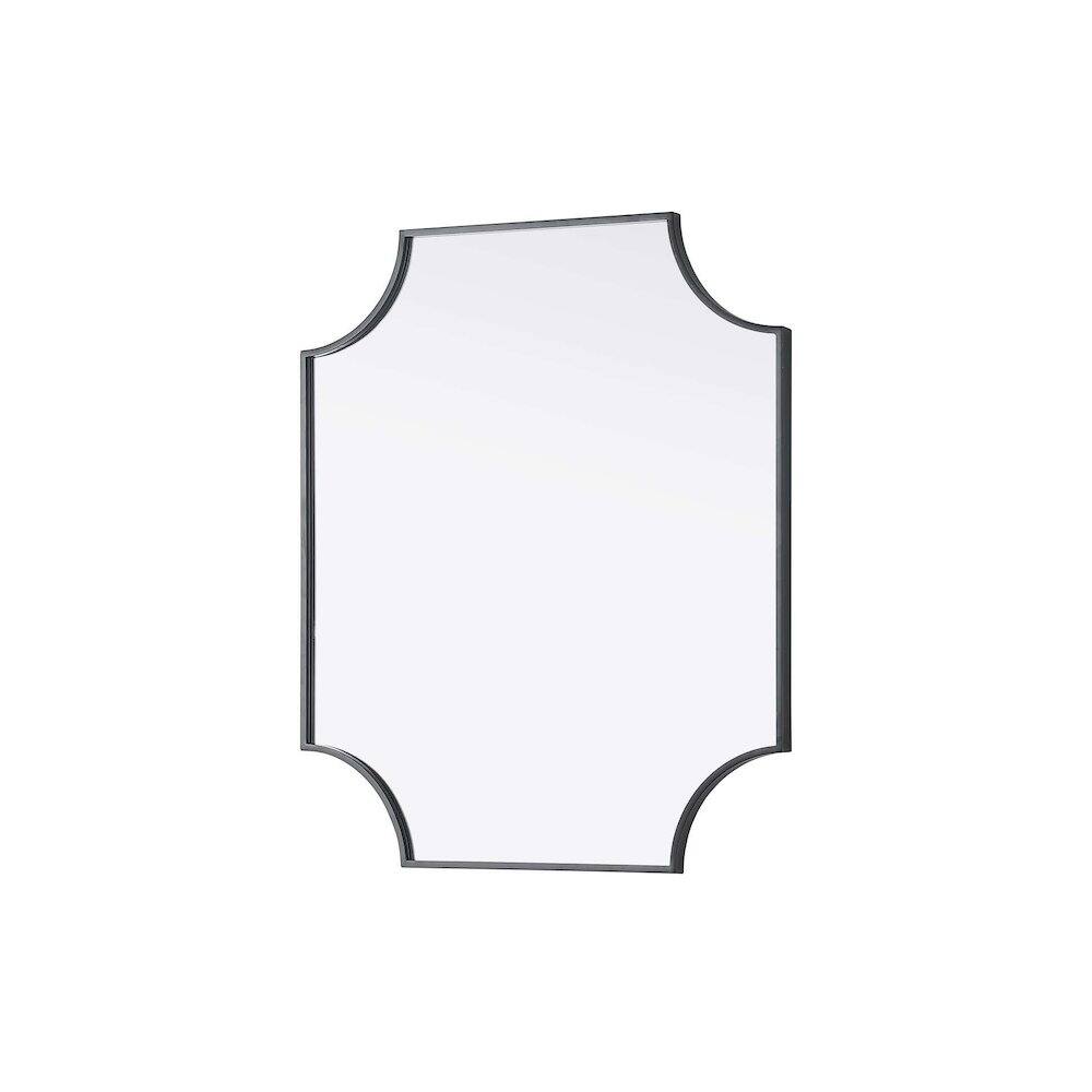 Alt View 2. Elegant Kitchen and Bath - Notched Metal Mirror 27x32 inch in Black - Black.