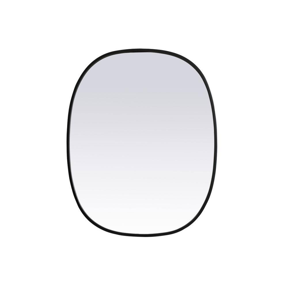Alt View 7. Elegant Decor - Metal Frame Oval Mirror 24x30 Inch in Black - Black.
