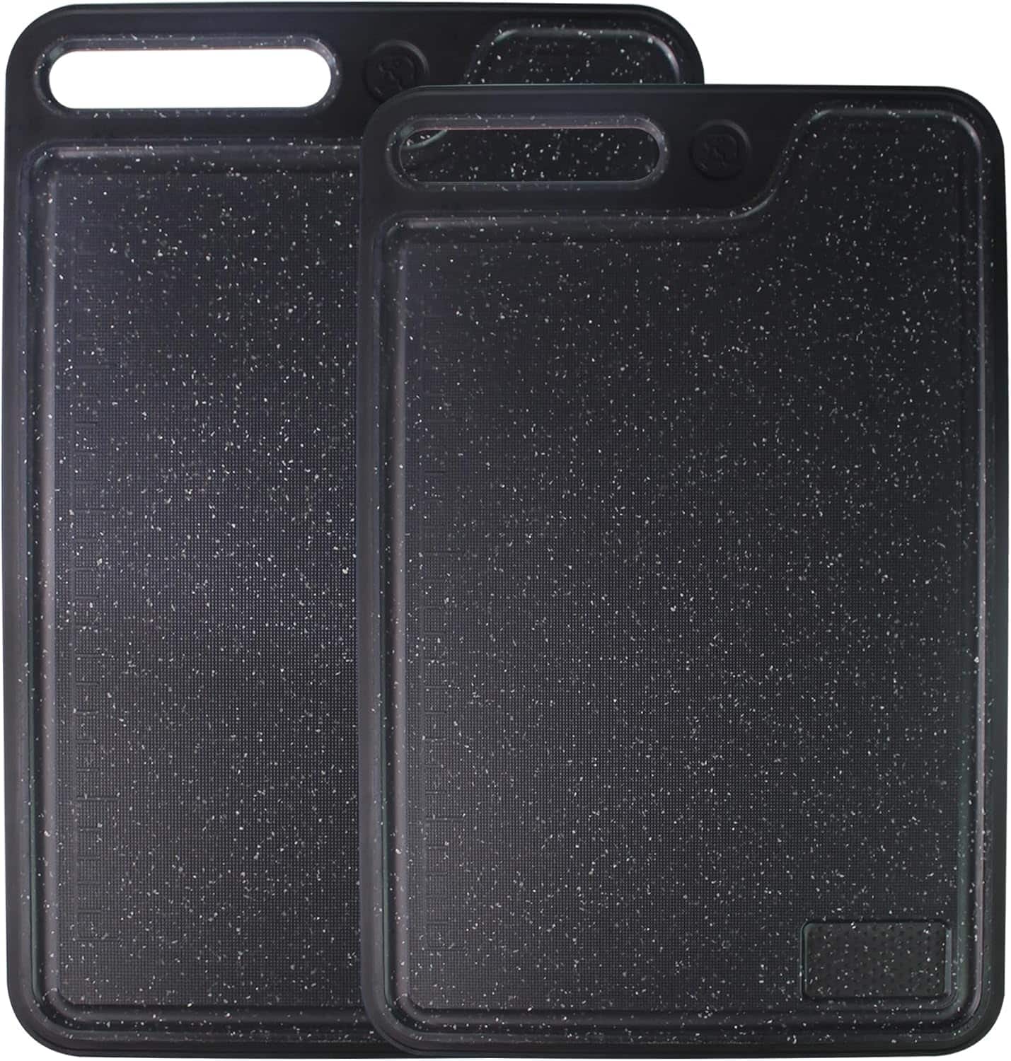 PARKER SLATER - Large Cutting Board Set, 2-Pack, Non-Slip, Juice Groove, Black