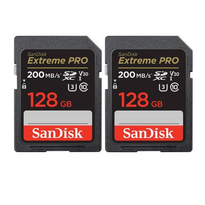 SanDisk 128GB Extreme PRO 200MB/s SDXC UHS I Memory Card (2 pack SanDisk 128GB Extreme PRO 200MB/s SDXC UHS I Memory Card (2 pack