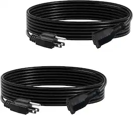 BN-LINK - 2-Pack 15ft Indoor/Outdoor Extension Cord, 16/3 SJTW, 3-Prong, Weather Resistant, ETL Listed - Black