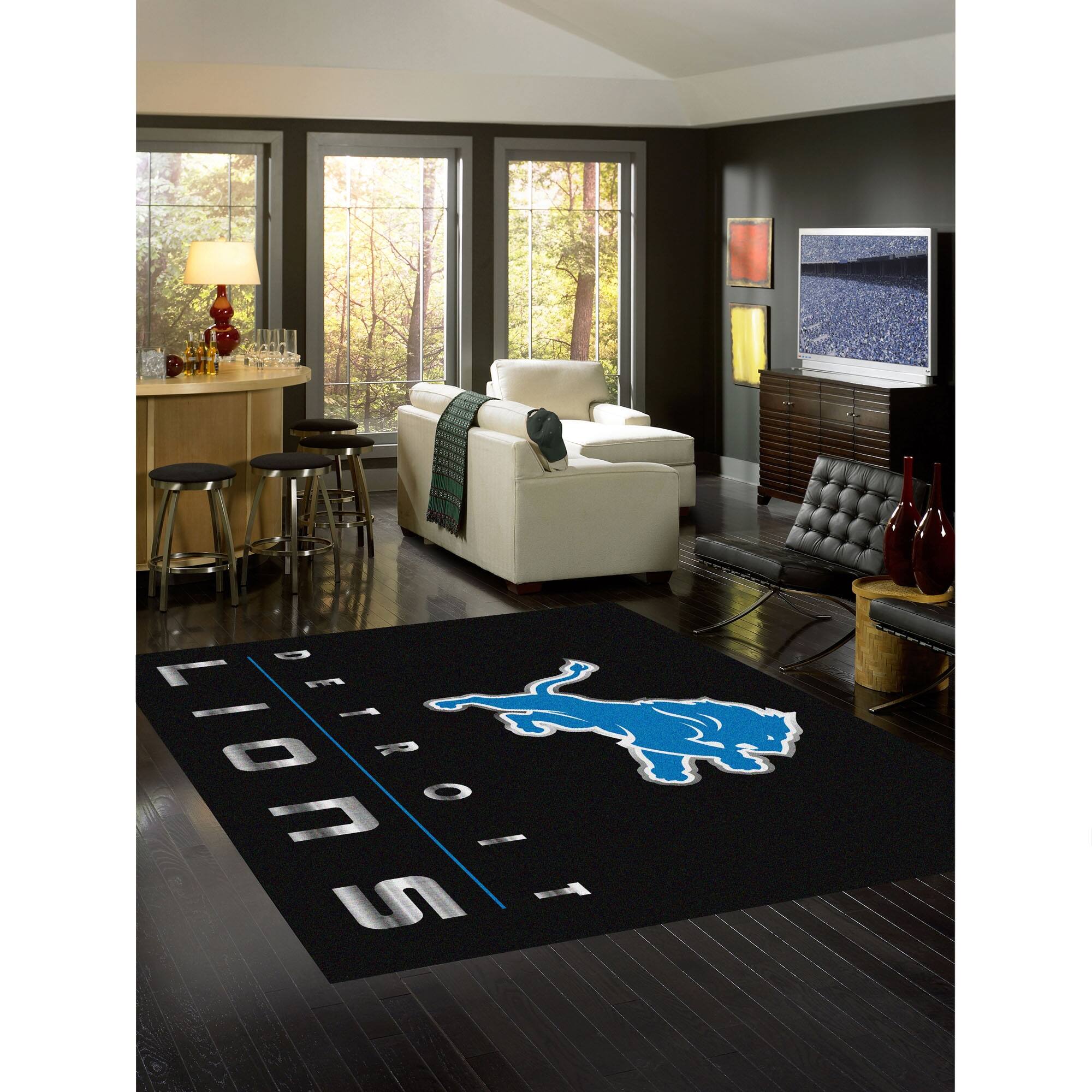 Alt View 2. Imperial - Detroit Lions 7'8'' x 10'9'' Chrome Rug - Multicolor.