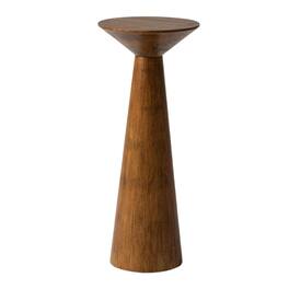 COZAYH - Pedestal Tall Round Martini Table for Living Rooms or Bedrooms - Walnut