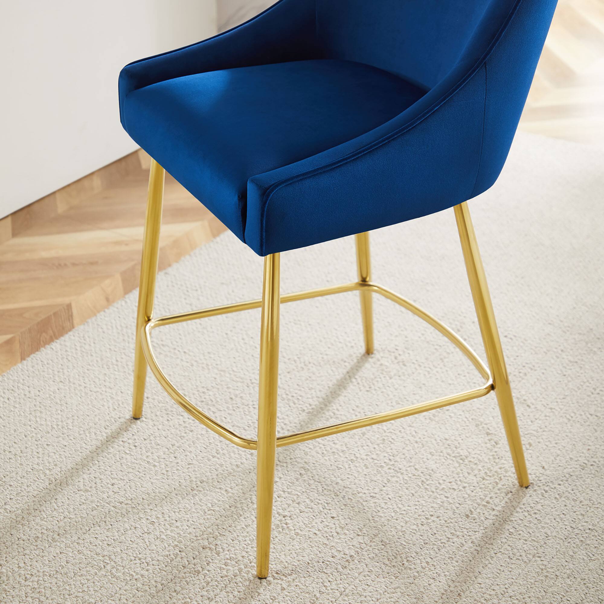 Back. Modway - Discern Performance Velvet Counter Stool by Modway - Navy.