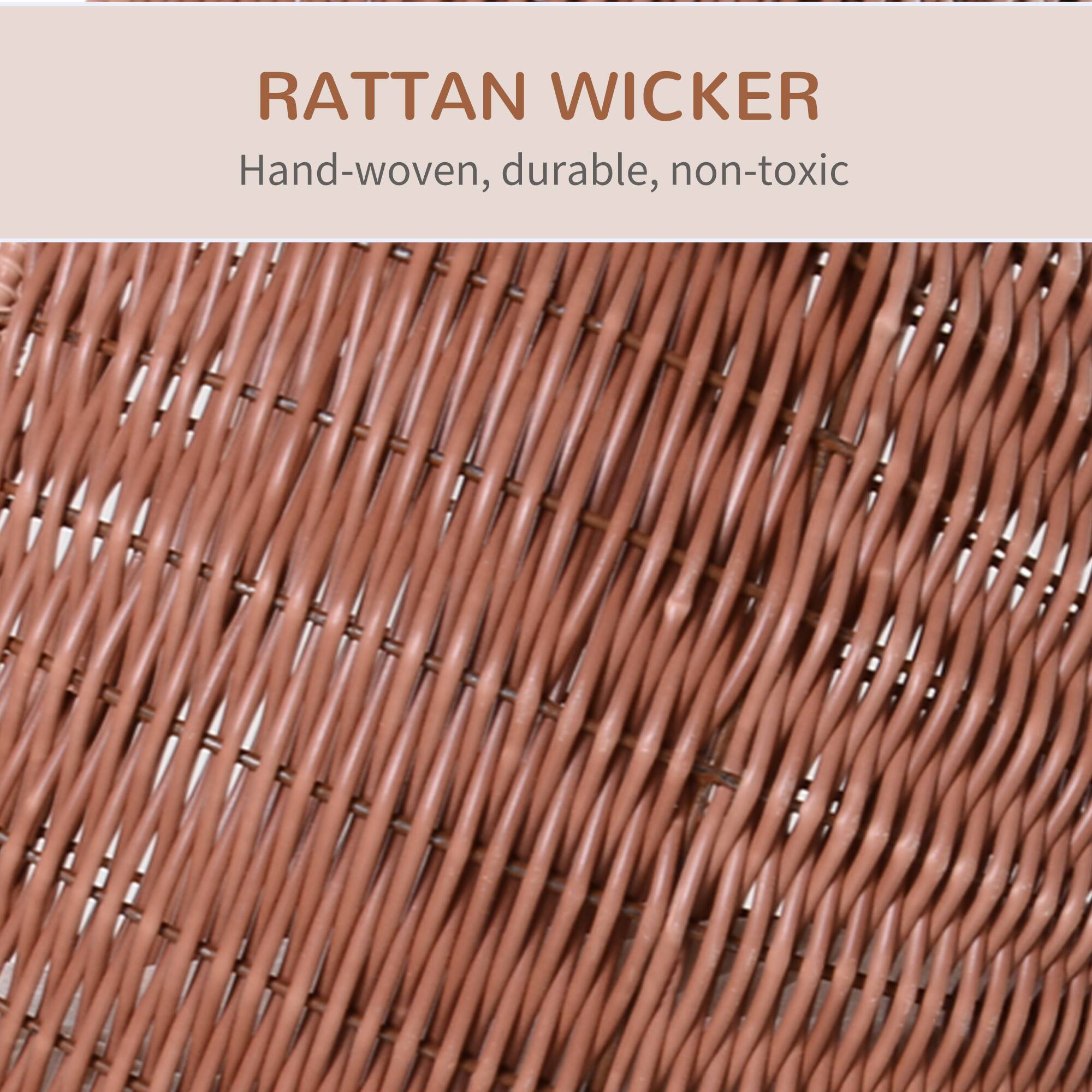 RATTAN WICKER  
Hand-woven, durable, non-toxic